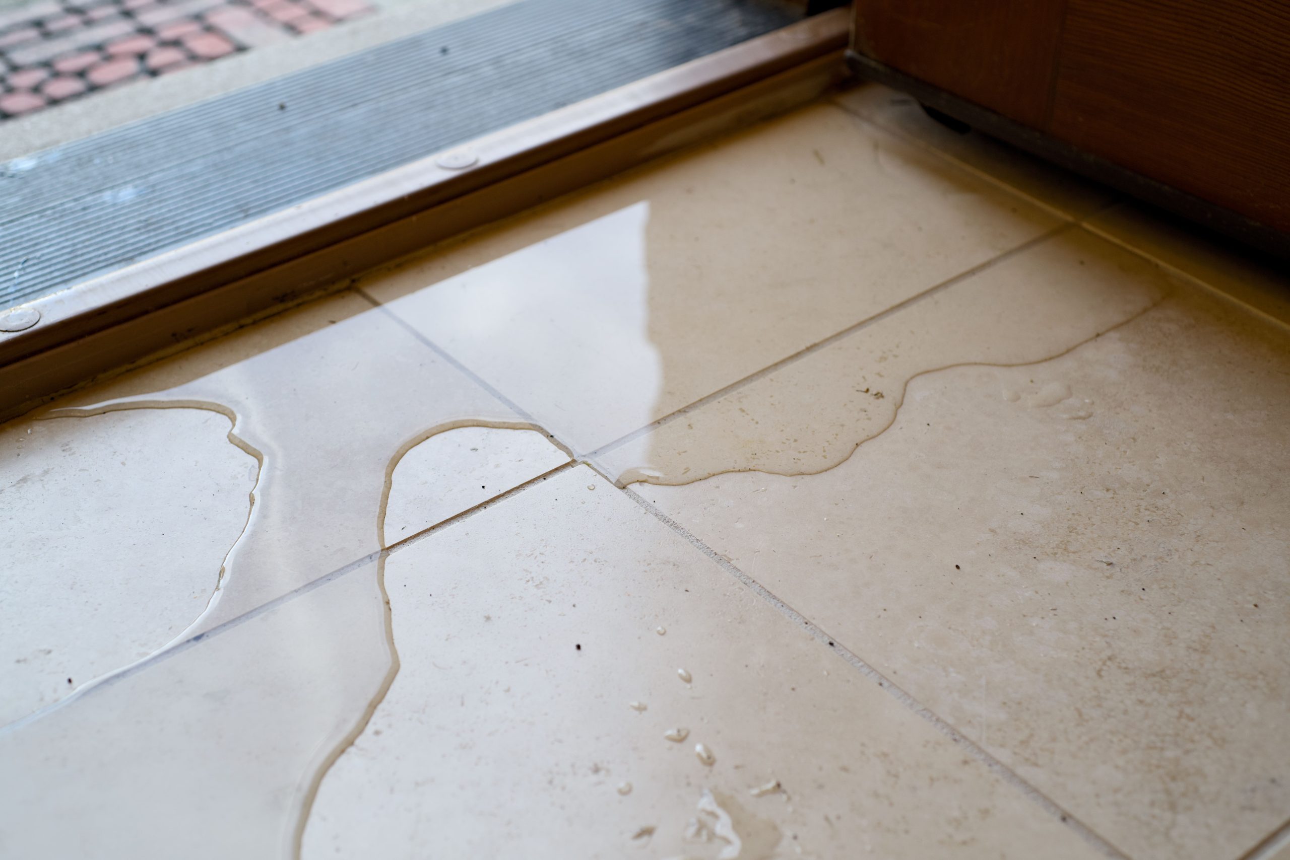 leak on bathroom floor